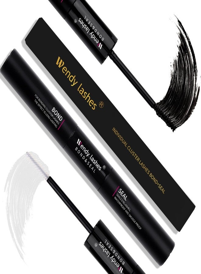 WENDY LASHES Lash Glue Bond and Seal for DIY: 1-Pcs, Wendy, 2 in 1, Strong & Flexible Hold, 5ml Black Bond, 5ml Clear Seal, Black Pack - Image 1